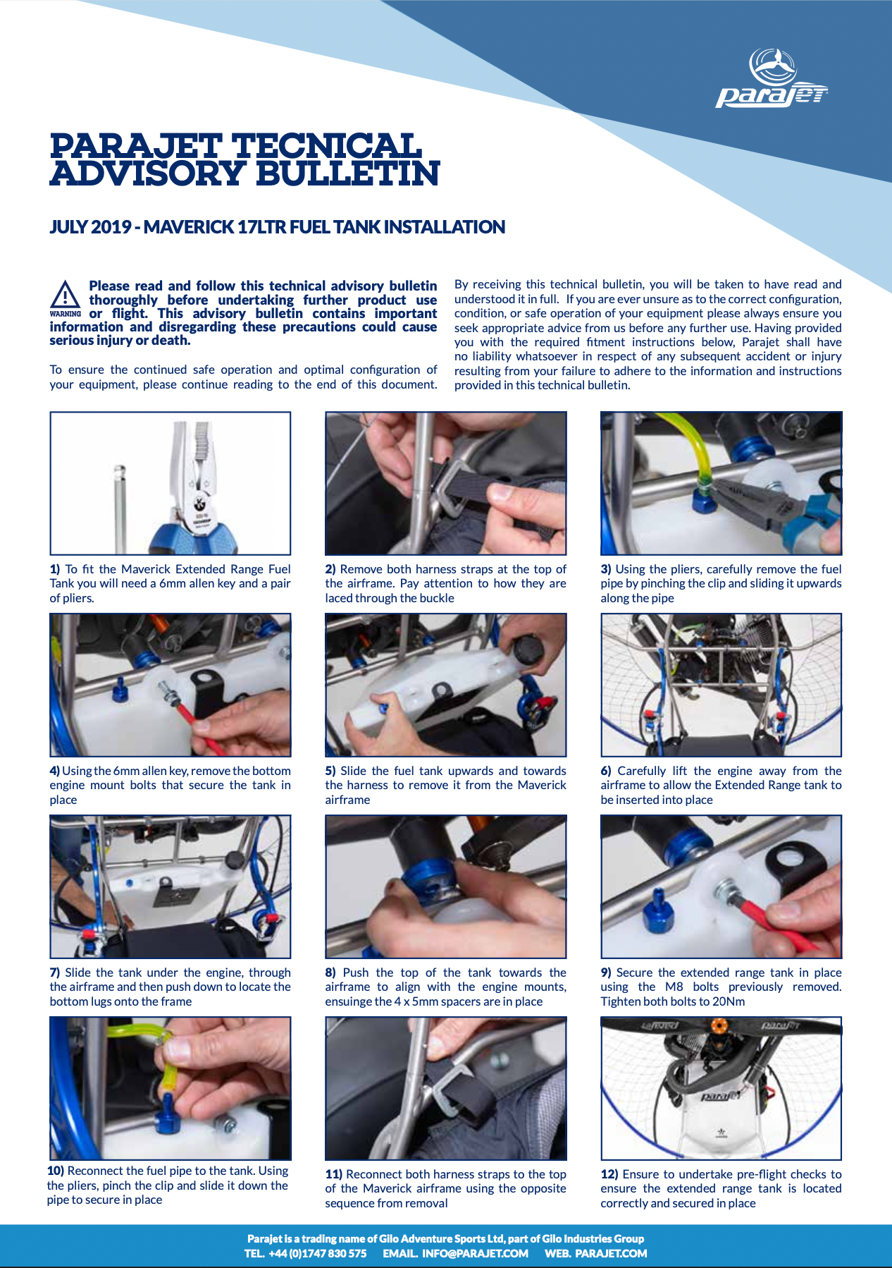 Procedimento de instalaçao do tanque XL de 17 litros no chassi Parajet Maverick. - 2