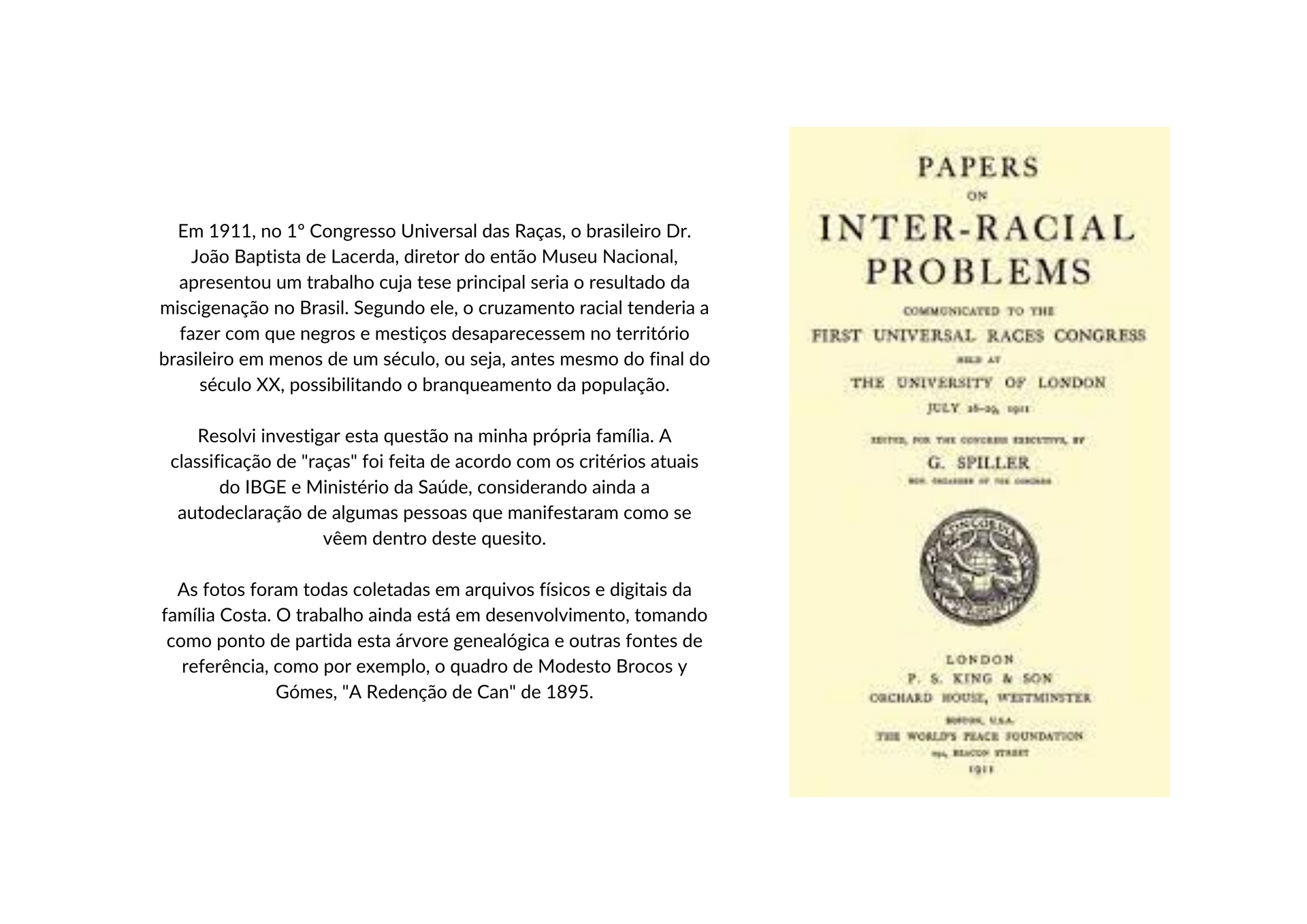 ERASURE : a cultural catalogue and descent repair in Minas Gerais, that deals with the conflicts of 'social whitening' and neglect of Brazilian History since the times of slavery. By Monique Olive - 2 - 6