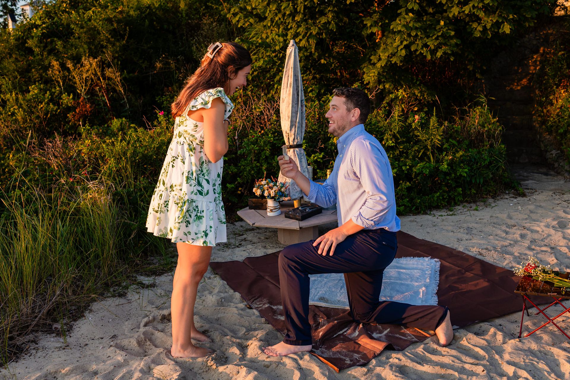 Jake's Sunset Surprise Proposal to Gabrielle at Gray Gables Beach - 2 - 3
