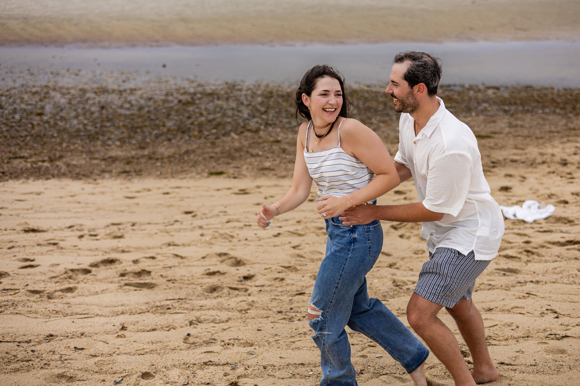 Cloudy Skies, Bright Future: Lauren & Max’s Heartfelt Proposal at Crosby Landing Beach - 2 - 3