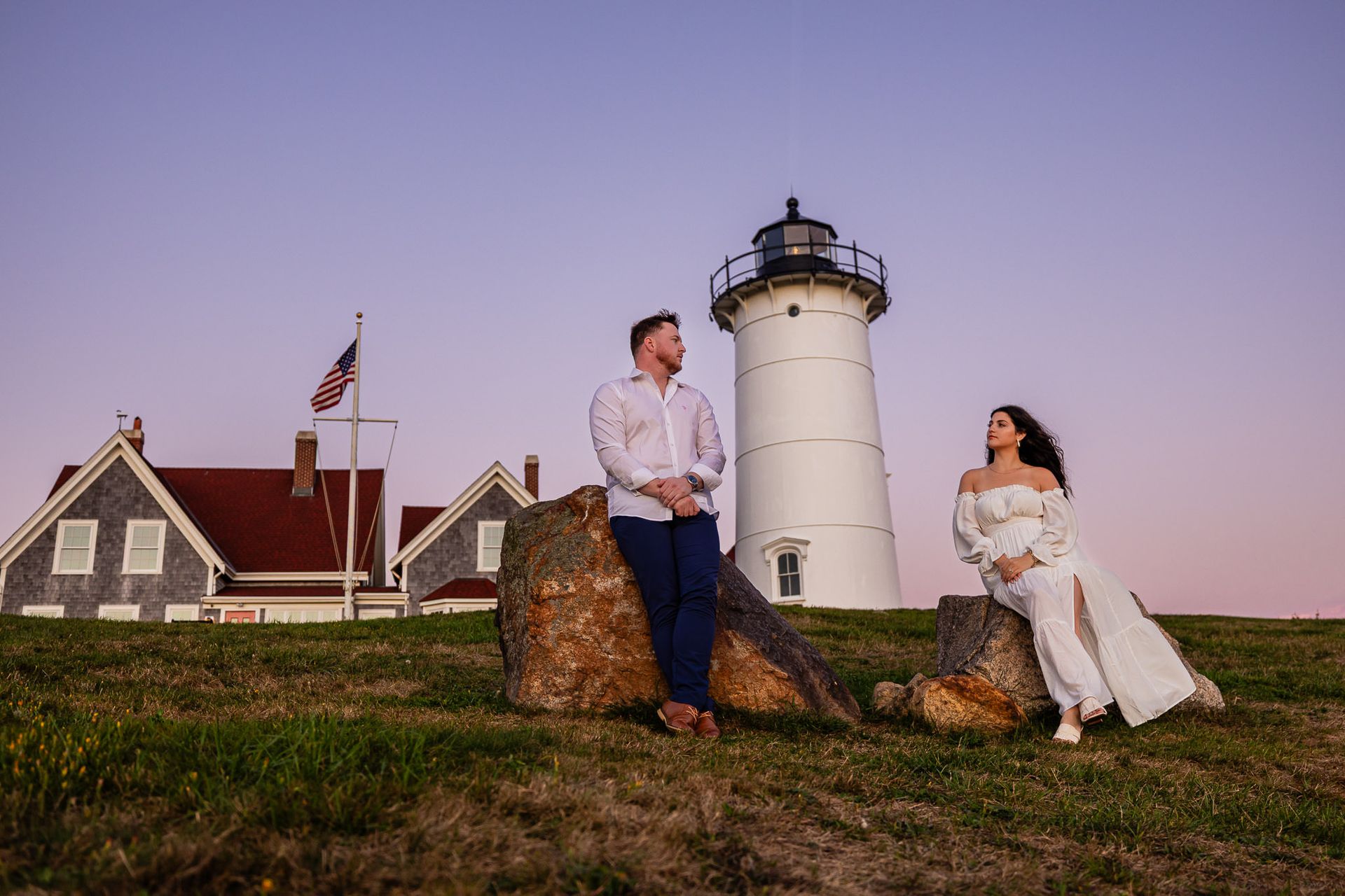 Michelle & James | Romantic Sunset Engagement at Nobska Light, Falmouth MA - 2 - 0