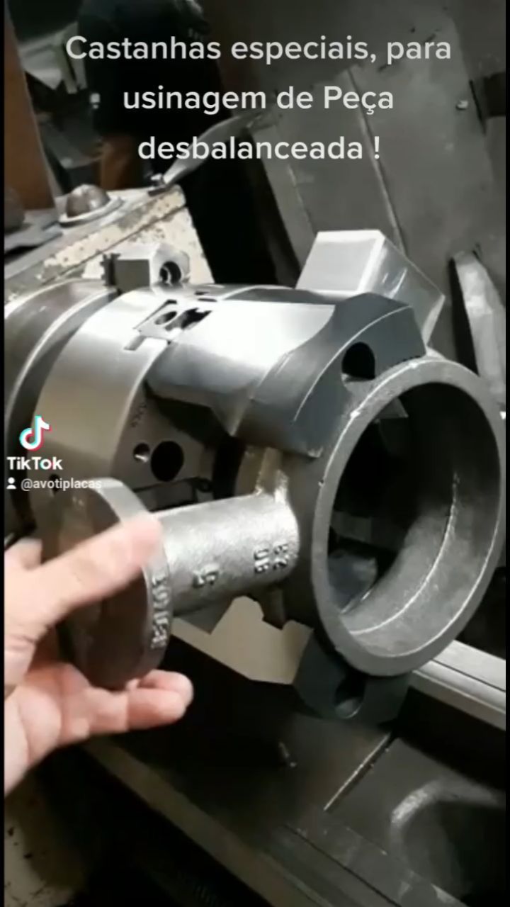 FIXAÇÃO DE PEÇAS DESBALANCEADAS - Castanhas com correção de centro de massa. - 2